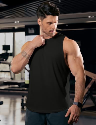 Men's Drop Arm Tank Top Sleeveless Muscle Tee Shirt - Cut Off Style