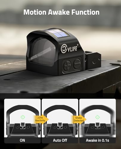 CVLIFE WildHawk X Solar Red/Green Dot Sight for RMR Footprint, 2 & 32 MOA Circles, Auto Brightness, Green Dot Variation