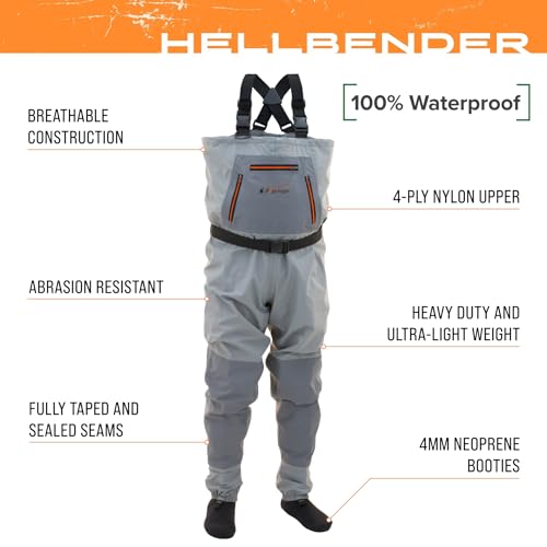 Frog Toggs Hellbender Waterproof Chest Waders - Stockingfoot, Slate Gray, Large