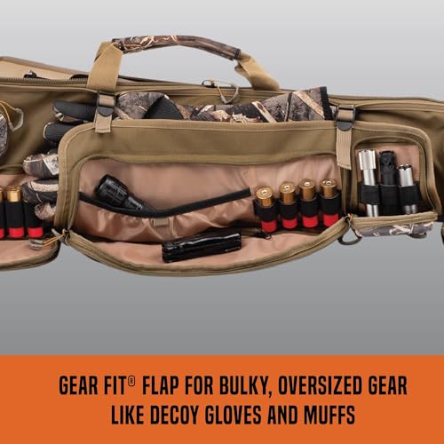 Allen Company Gear Fit Pursuit Waterfowl Shotgun Case - 52" Lockable Soft Gun Case with Adjustable Panel - Neoprene Pockets with Oversized Storage for Hunting Gearl - Realtree Max-7 Camo