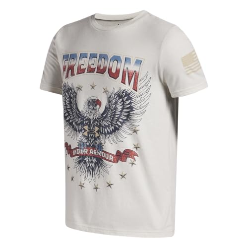 Under Armour Boys' Freedom Military T-Shirt - Small Summit White & Desert Sand