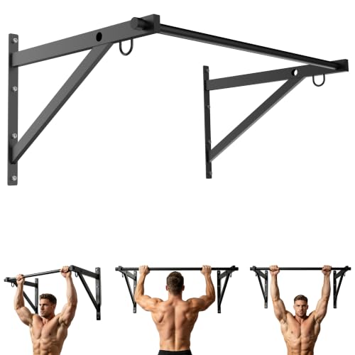 Wall Mounted Pull Up Bar 51-Inch Heavy Duty Fitness Equipment Supports 560LBS