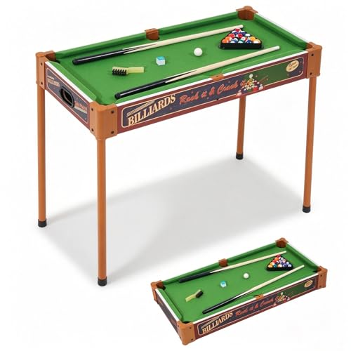 Raykeep 32-inch Green Mini Pool Table 2-in-1 Tabletop & Floor Billiard Game