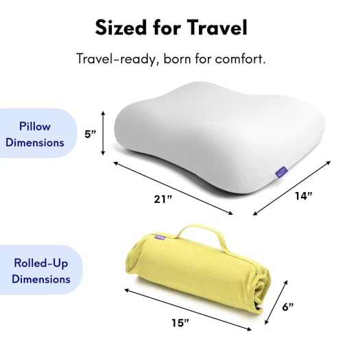 Travel Deep Sleep Pillow - Compact Memory Foam Neck Support Cushion - Spark