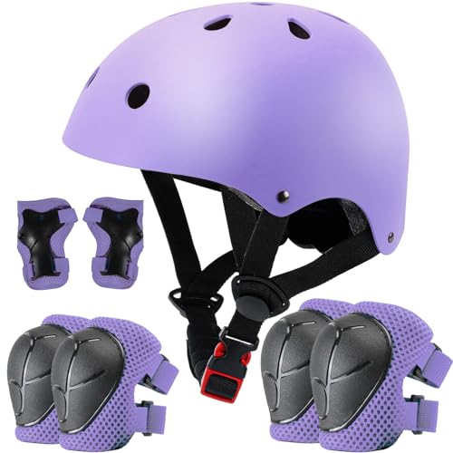 Adjustable Kids Bike Helmet for 3-14 Years with Purple Gradient, Medium Size