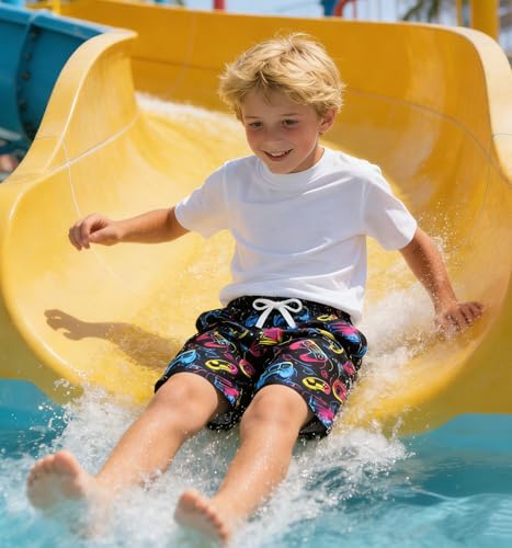 Boys Swim Trunks - Quick Dry Bathing Suit with Mesh Liner, 9-10 Years - A-game Console