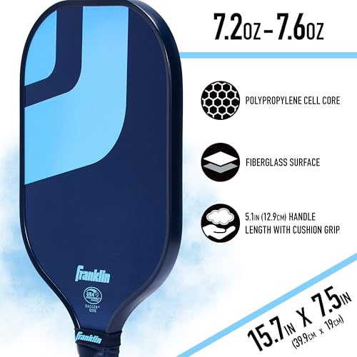 Franklin Sports Dagger Fiberglass Pickleball Paddle Set with 4 Official USAPA Balls