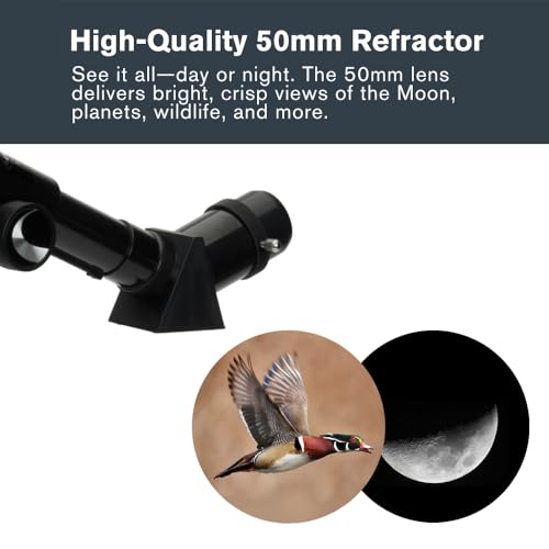 Celestron Travel Scope 50mm Refractor Telescope with Backpack & Tripod – Beginner Astronomy Kit