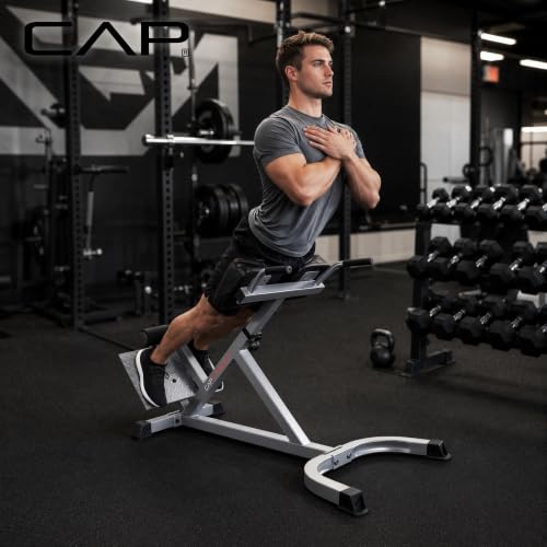 Hyperextension Roman Chair with Steel Frame 300lb Capacity for Back & Core Exercise