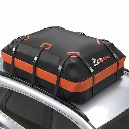 Asinking 15 Cu Ft Waterproof Car Roof Cargo Bag with Security Lock & Accessories