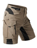 Men's Hiking Cargo Shorts 36 Khaki - Quick Dry, 9 Pockets, Self-Storing