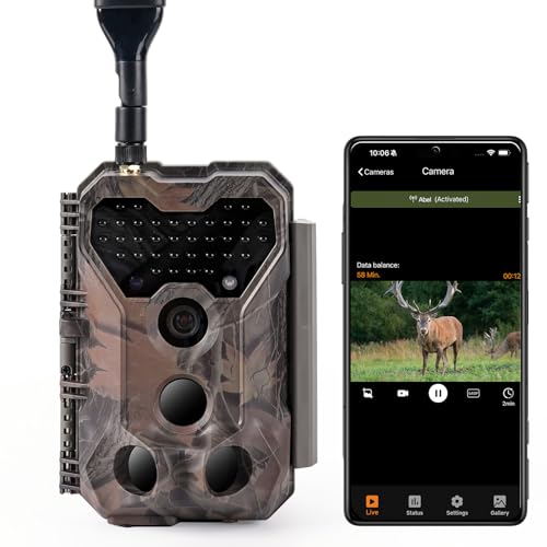 Cellular Trail Camera 48MP 4G LTE HD Video Live View Motion Activated Wildlife Camera