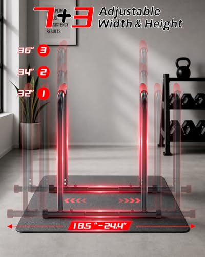 Heavy-Duty Adjustable Dip Bar Station for Home Gym - 1100 lb Capacity