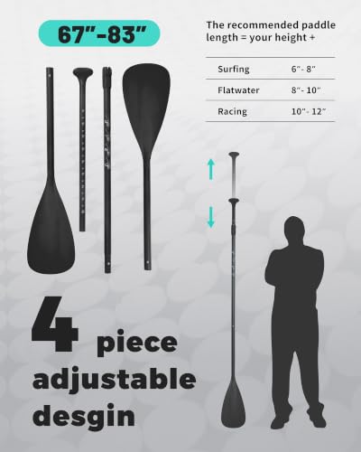 iTAOSTAR Adjustable SUP & Kayak Paddle Set 4-Pieces Mint Green for Beginners