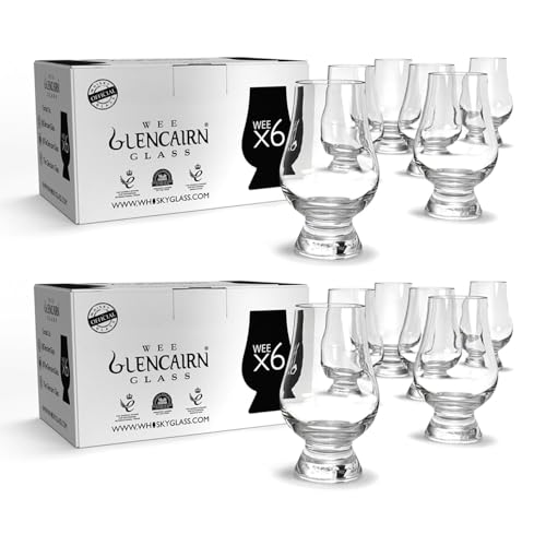Set of 12 Mini Glencairn Whiskey Glasses - Crystal Tasting Glass 3.34in