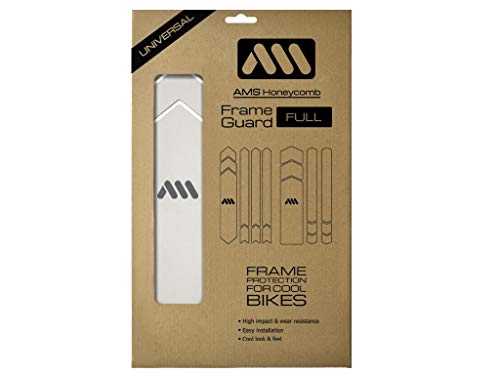 All Mountain Style MTB Bike Frame Protector Full Set - Clear/Silver, 18 Pieces