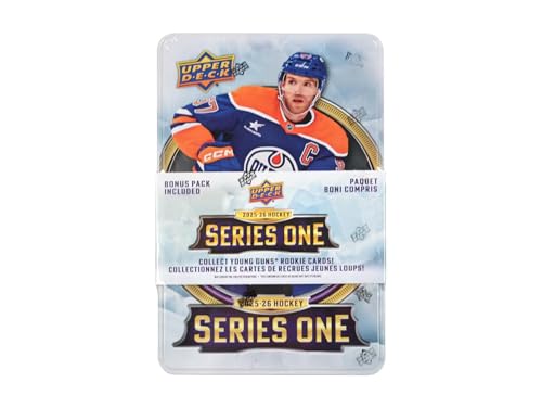2025/26 Upper Deck Series 1 Hockey Trading Card Tin with Rookie & Bonus Cards