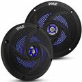 Marine Waterproof 6.5-Inch Wakeboard Tower Speakers with LED Lights - 240W Stereo System, Black
