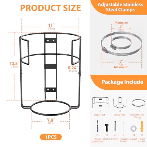 Outdoor Basketball Holder Wall Mount & Pole Rack for 2 Balls