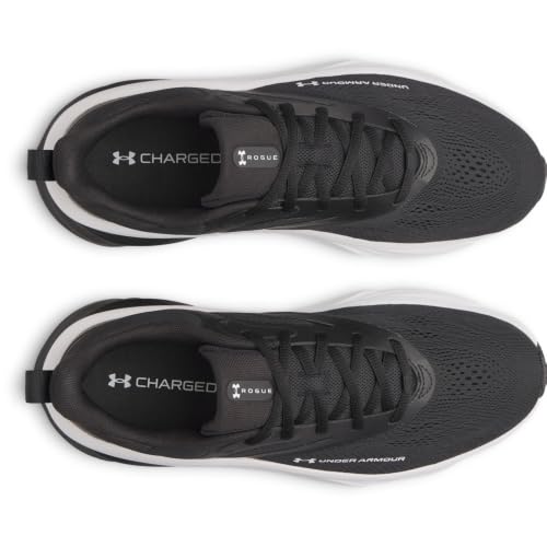Under Armour Men's Charged Plus Rogue 6 Wide Running Shoes - Black/White, 15 Wide