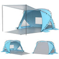 Beach Tent Sun Shelter with Canopy for 4-6 People - Blue Variation