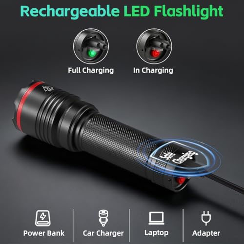 6-Pack Rechargeable LED Flashlights High Lumens Portable Home & Outdoor Use