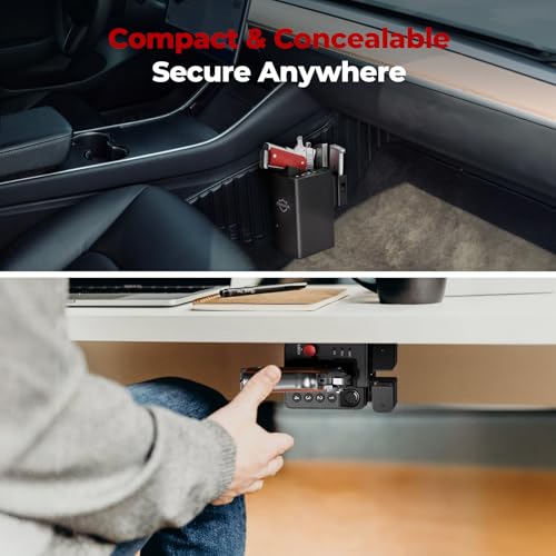 ONNAIS Biometric Pistol Safe with Fast Fingerprint Access for Home & Car Security