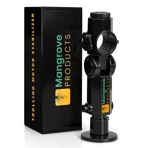 Gen3 Adjustable Trolling Motor Stabilizer - Gloss Black, No Drilling, Shock Absorber Support