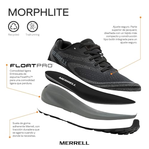 Merrell Women's Morphlite Road-to-Trail Running Shoes - 9.5 Black