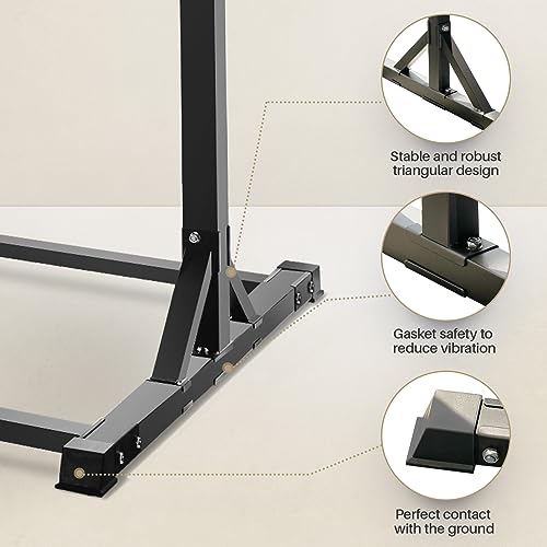 Black Power Tower Pull Up Station for Home Gym - Heavy Duty, 330LBS Capacity