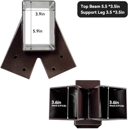 ABUSA Heavy Duty Bronze Swing Set Brackets with All Accessories for Playground Equipment