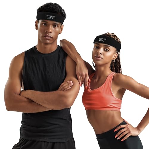 Unisex 2.25-Inch Workout Headband Black with Stay Dry Technology