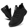 Women's All Black Non-Slip Lightweight Walking Tennis Shoes - Size 8