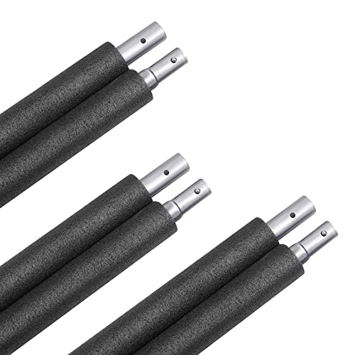 14FT Trampoline Enclosure Poles Replacement Set with Clamp & Hardware - Fits 6 Straight Poles - No Tool Needed