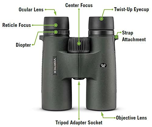 Vortex Triumph HD 10x42 Binoculars - Green, Waterproof, Shockproof, with Tripod Mount