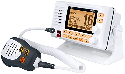 Uniden UM725G Marine VHF Radio with GPS - White, All US & Canada Marine Channels