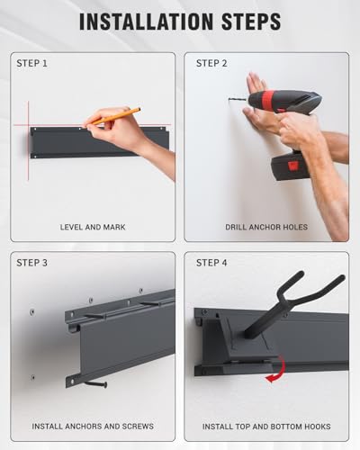 Upbci 10-Slot Wall Mount Gun Rack Vertical Rifle Storage Holder Black