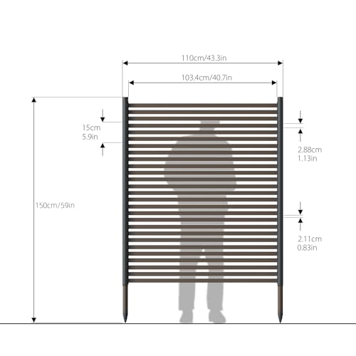 Outdoor Privacy Screen 43x59 Inches - Metal Garden Fence Panel with Variation 59.0"L x 43.3"W