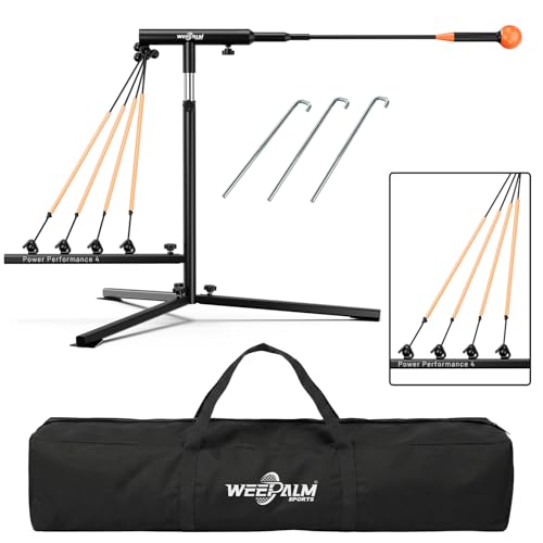 Adjustable Baseball Swing Trainer with Auto-Return & Resistance Bands