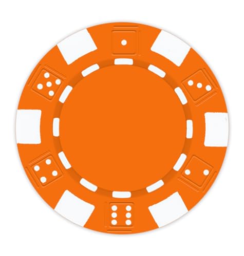 Poker Chips Blank Orange 11.5g Dice Striped Clay Composite Casino-Size