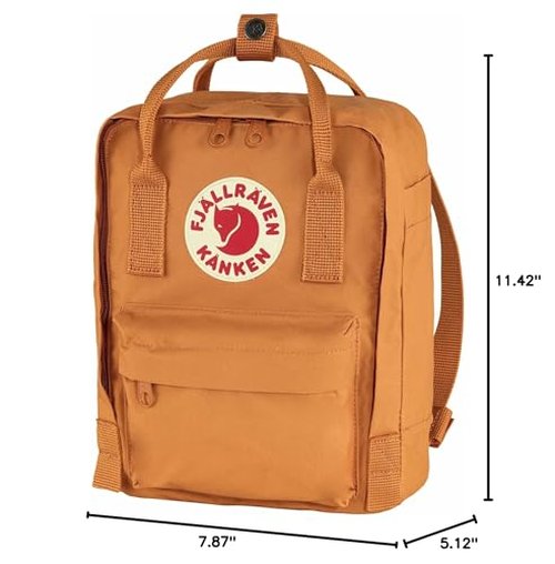 Fjällräven Kanken Mini Backpack - Compact Everyday Carry, Durable Vinylon Fabric - Travel, Clay, One Size