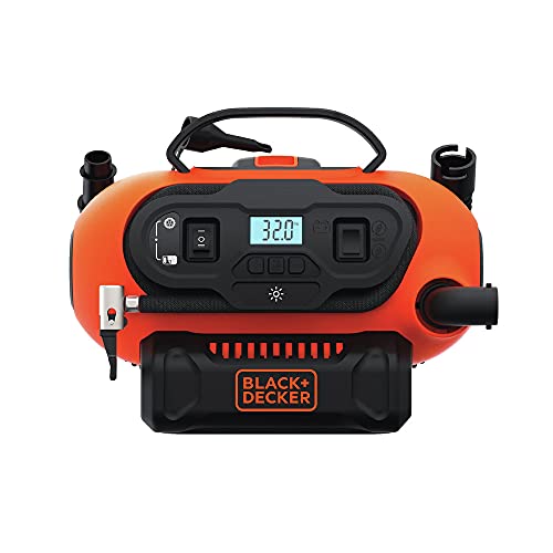 BLACK+DECKER 20V Max Cordless Tire Inflator with Digital Pressure Gauge