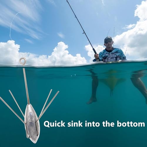 2oz 5 Pcs Sputnik Sinker Fishing Weights Lead Surf Casting Tackle