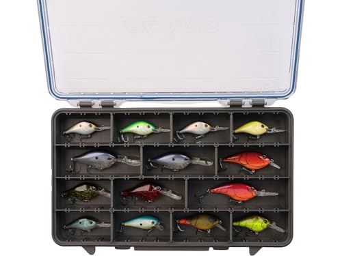 Plano Waterproof StowAway 3700 Tackle Box 4-Pack - IPX7, Rusticor, Clear Lid