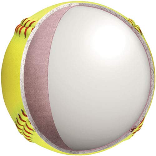 Champro ASA Softballs Pack of 12 - Optic Yellow, 11 Inch, .47 COR, 375 Compression, Red Stitch