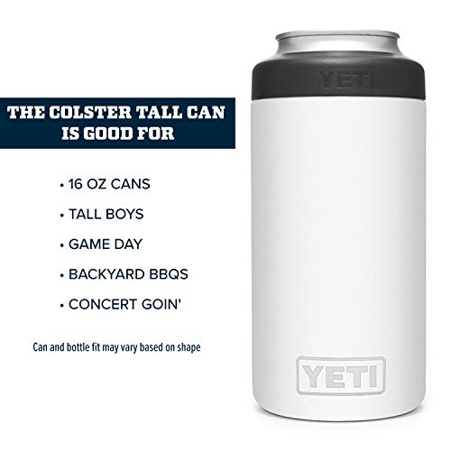 YETI Rambler 16 oz. Colster Tall Can Insulator - White, Keeps Beverages Cold