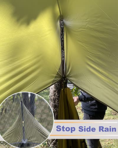 Sunyear USA Green Camping Hammock with Net & Straps - 55"W x 106"L Single