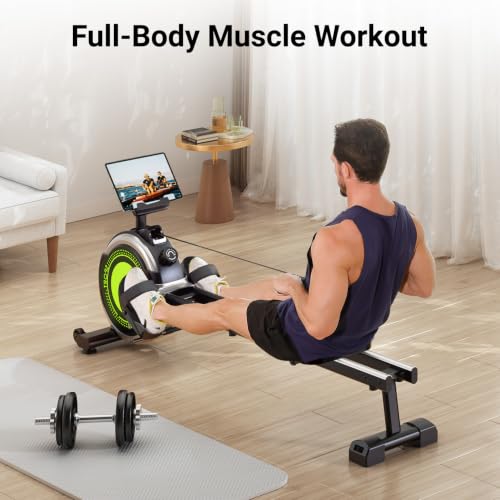 Dripex Yellow Magnetic Rowing Machine for Home Fitness - Upgraded Model