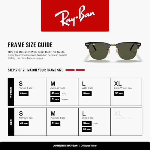 Unisex Ray-Ban RB3016 Clubmaster Classic Square Sunglasses - Black on Gold, 49mm
