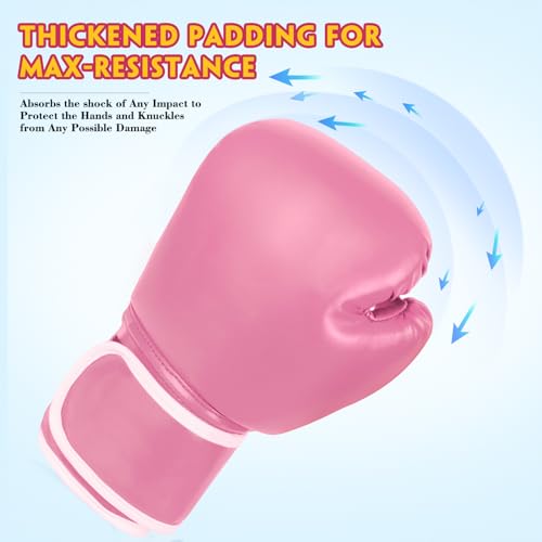 Kids Boxing Gloves for Boys Girls Youth Age 5-12 Pink No Pattern